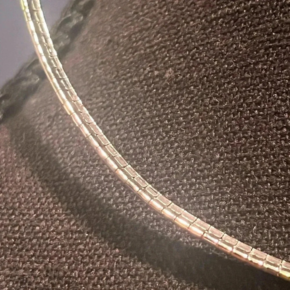 925 Sterling silver rhodium plated omega 16" .  14.07 g of silver! - Picture 7 of 16